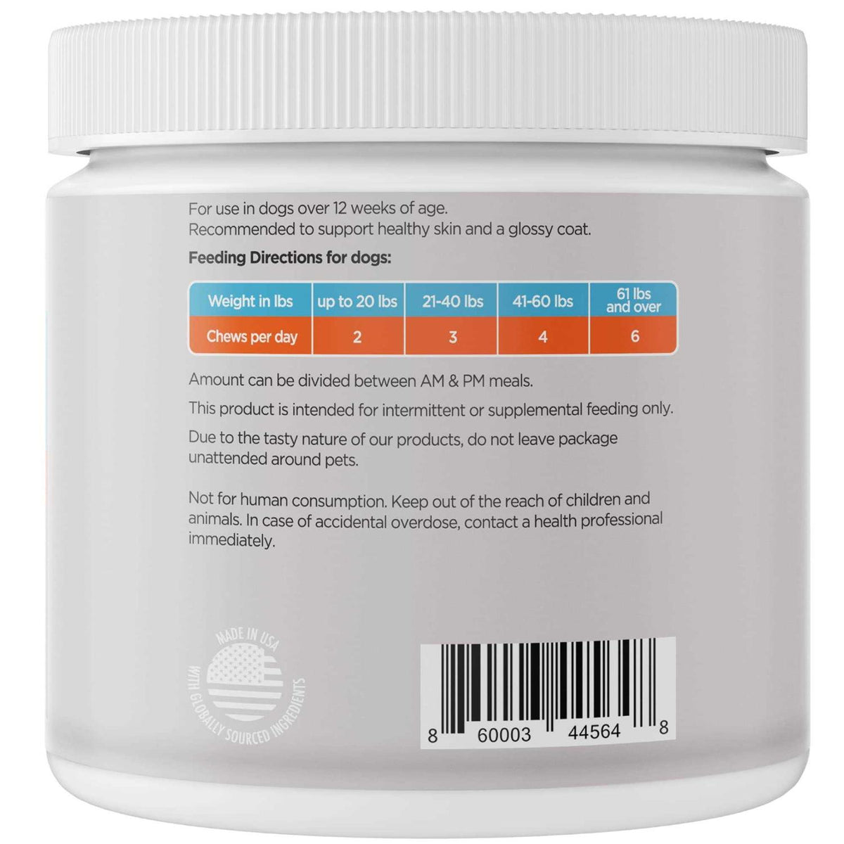 Omega 3 Dog Skin and Coat Supplement with Fish Oil V83804