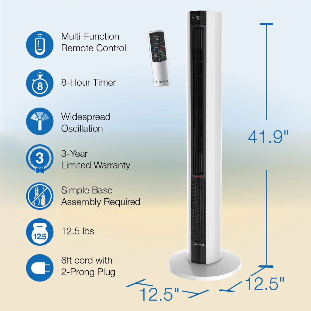1500W Tower Fan & Space Heater with Timer and Remote J9618