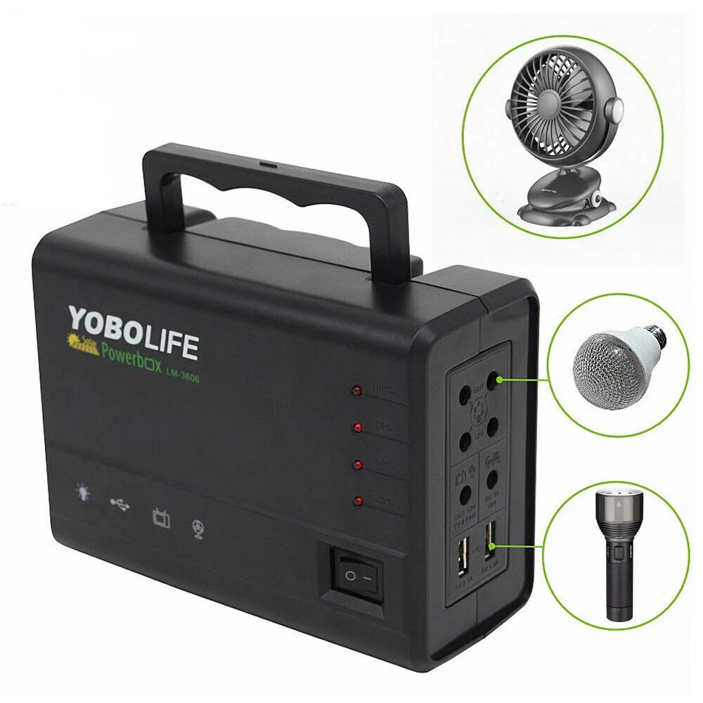 Portable Solar Generator with Solar Panel and 4 Sets LED Lights B203