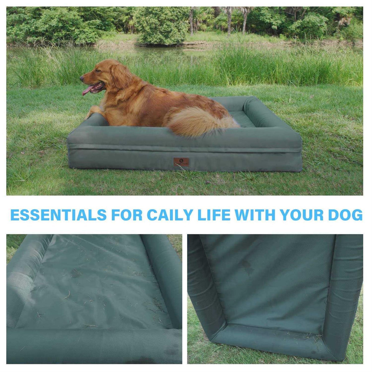 Waterproof Washable Dog Bed with Removable Cover and Bolster S457