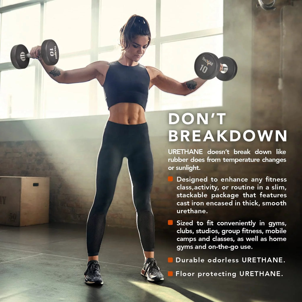 45 lbs Urethane Dumbbell, Single F972942