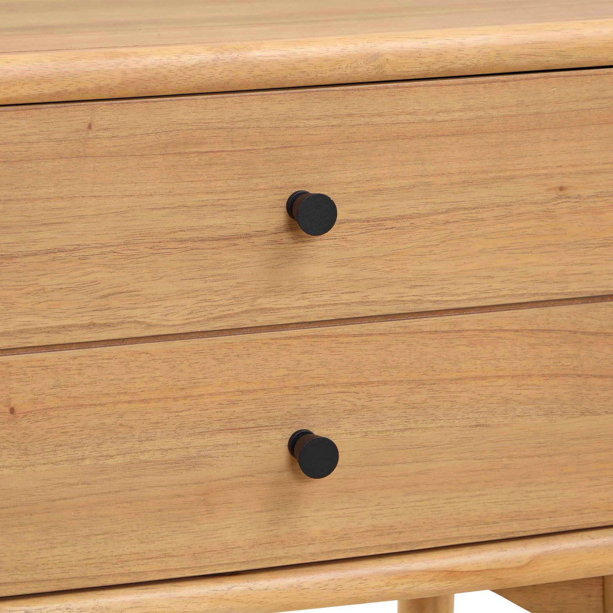 Natural Oak Nightstand with Solid Wood Frame M9550
