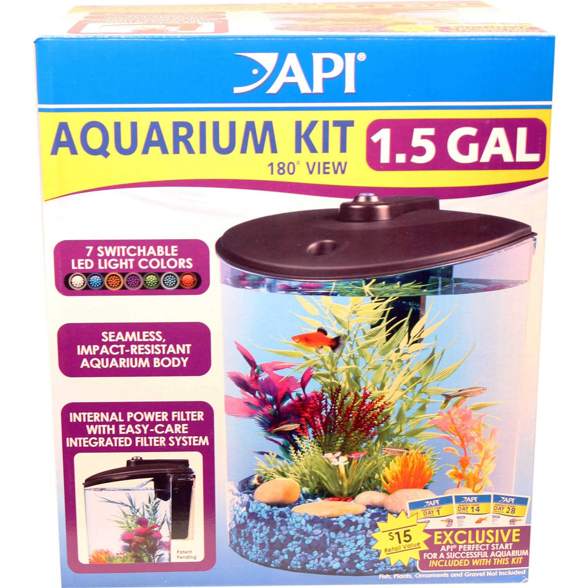 1.5-Gallon Fish Tank with LED Lighting and Power Filter G556