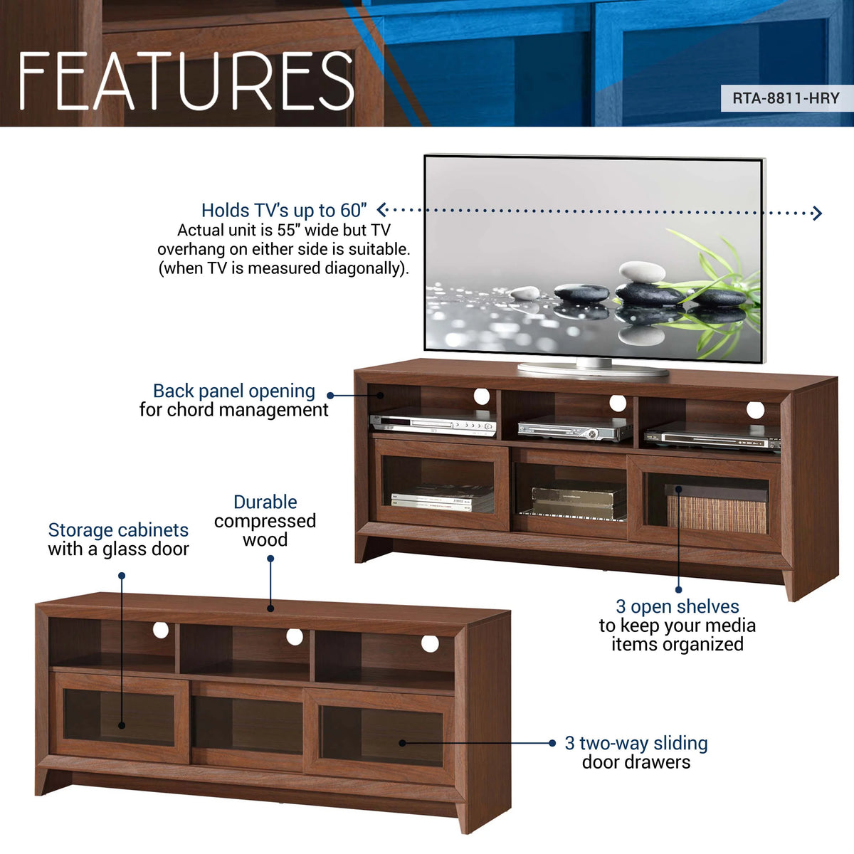 Modern TV Stand with Storage H5608