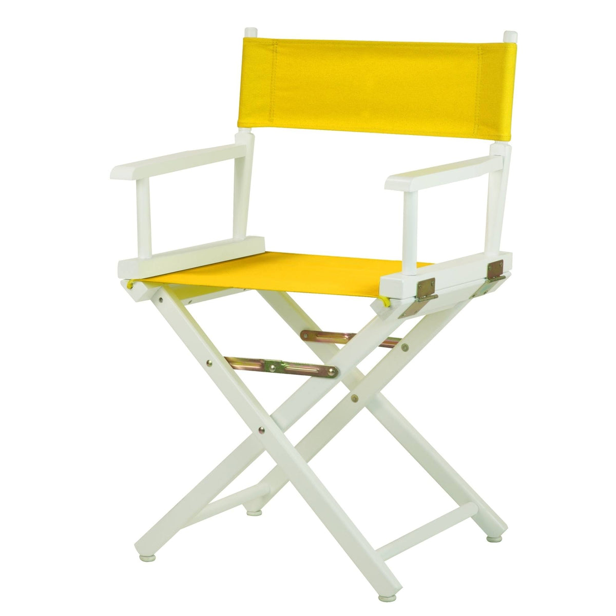 Director's Chair White Frame Gold Canvas Q18874
