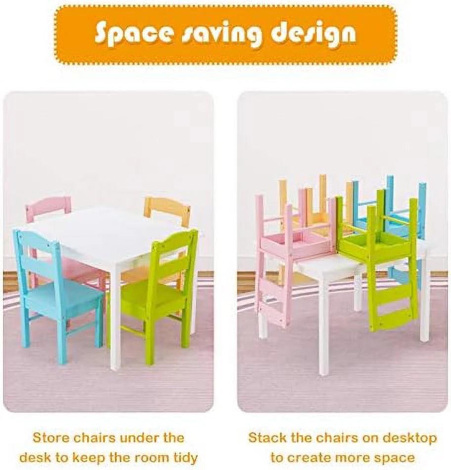 5 Piece Wood Table and Chair Set T2755