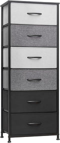 Gray 6 Drawer Fabric Storage Tower L4455