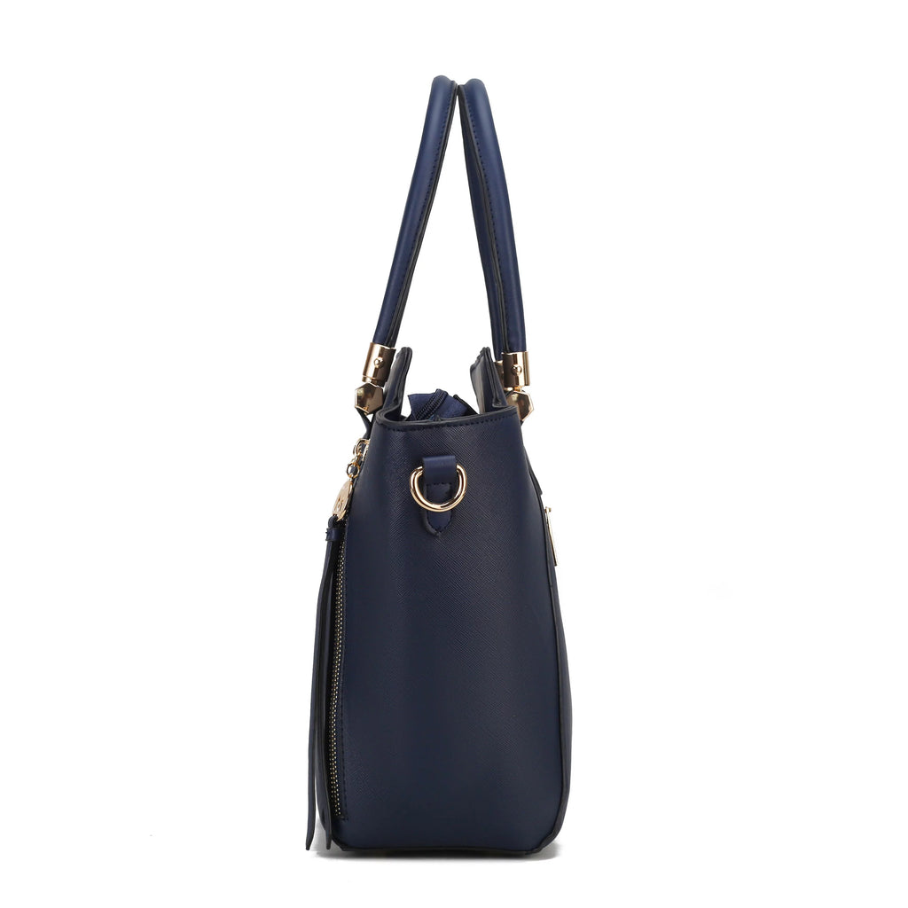 Navy Vegan Leather Tote Bag & Wallet 2-Piece Set H940689