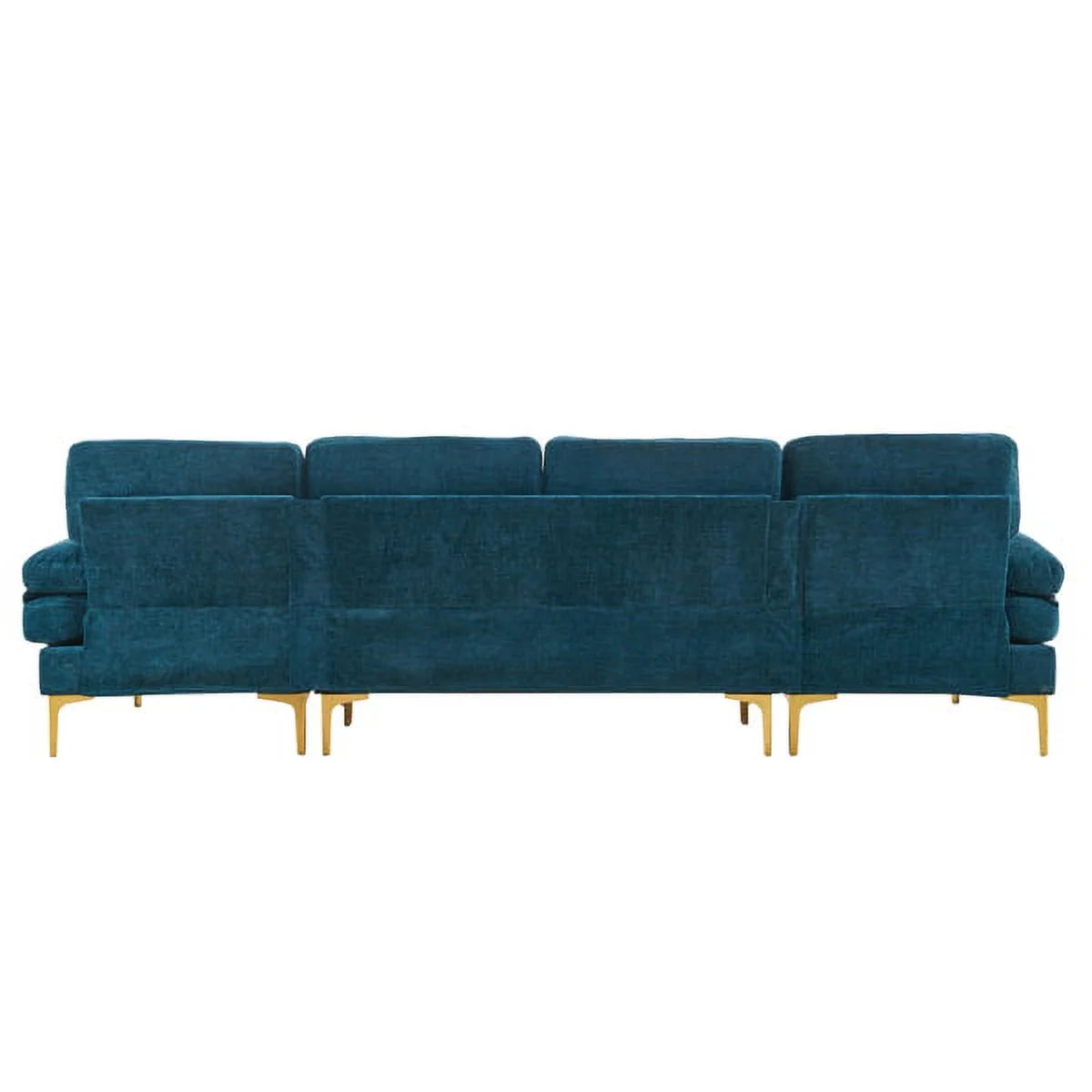 Convertible Sectional Sofa Couch U-Shaped Sleeper Sofa 4-Seat Dark Blue A839129