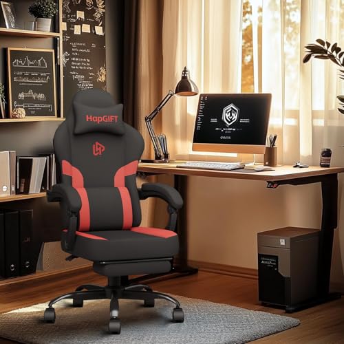 Black-Grey Ergonomic Computer Chair with Footrest and Massage Lumbar Support E371964