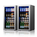 Freestanding Beverage Refrigerator Cooler, 242 Can Mini Fridge with Glass Door, 2 Pack B496