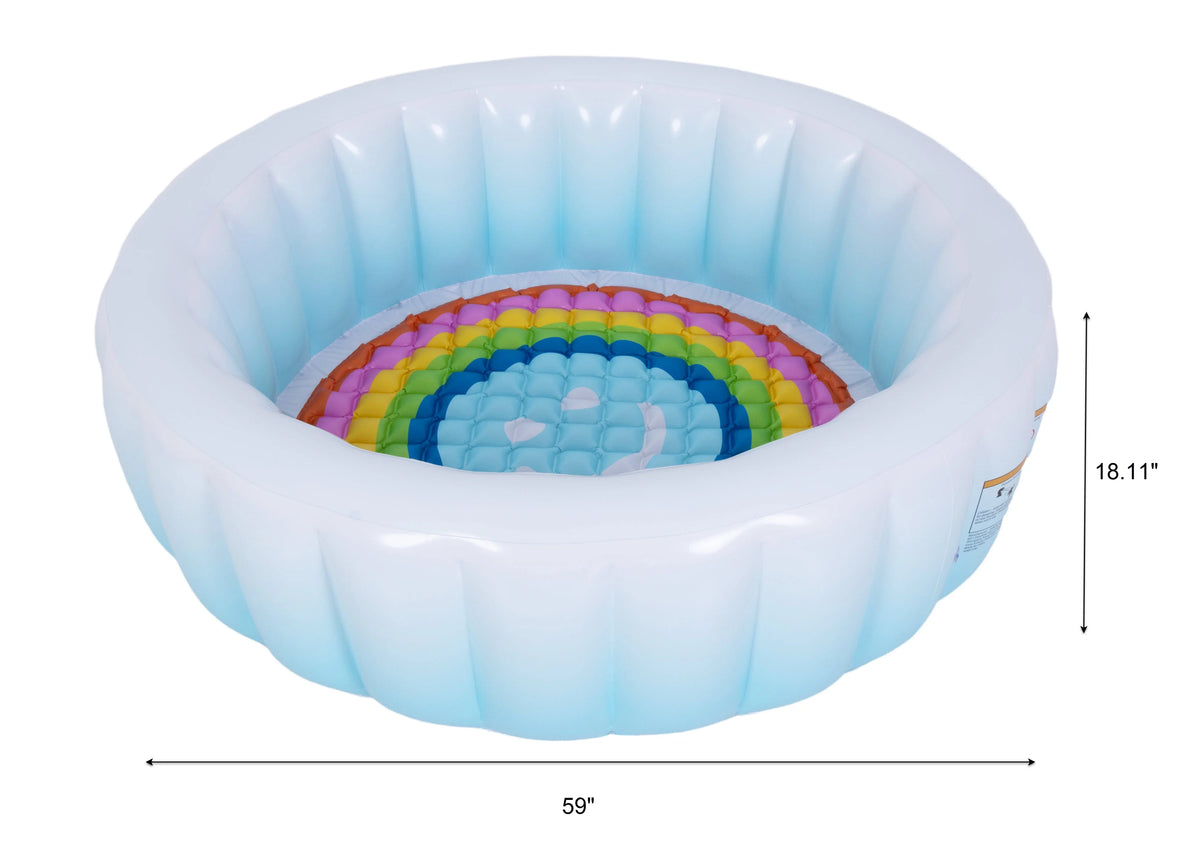 Blue Ombre Round Inflatable Swimming Pool K414238
