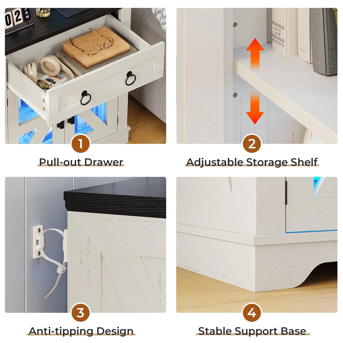 White End Table with Charging Station T352081