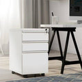White 3-Drawer Mobile Vertical Filing Cabinet L4567