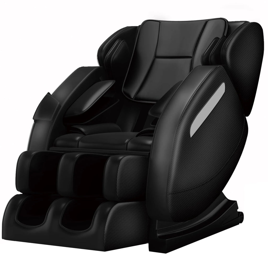 Black Full Body Zero Gravity Massage Chair with Heat and Foot Roller N425612