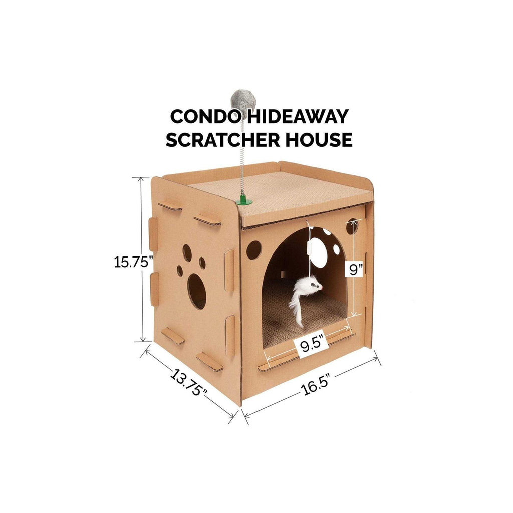 Corrugated Cat Scratcher House with Catnip Y688658