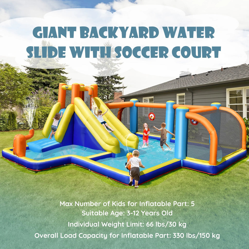 Inflatable Soccer Water Slide with Splash Pool C57000