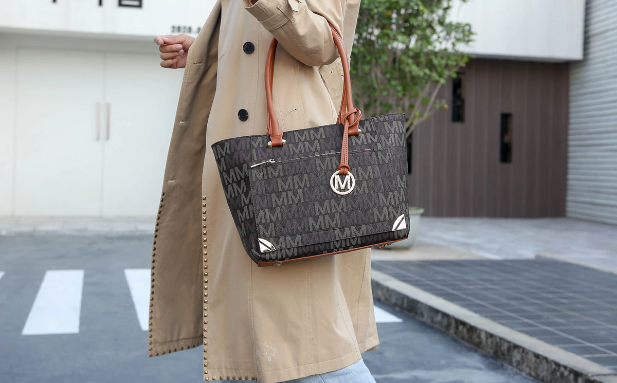 Women’s 3-Piece Mini Tote and Wallet Handbag Set, Black U799