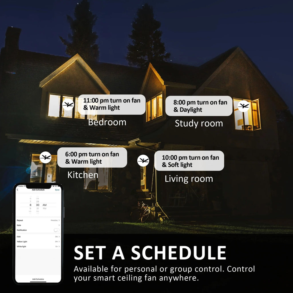 52-inch Indoor/Outdoor Smart Ceiling Fan with LED Light Kit & Remote B7387