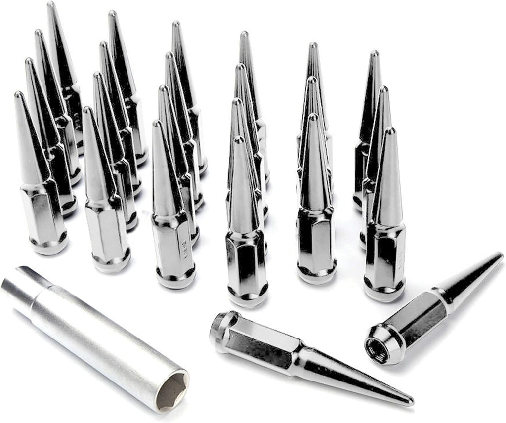 24 Chrome Spike Lug Nuts 1/2-20 Taper Pack of 2 B31990