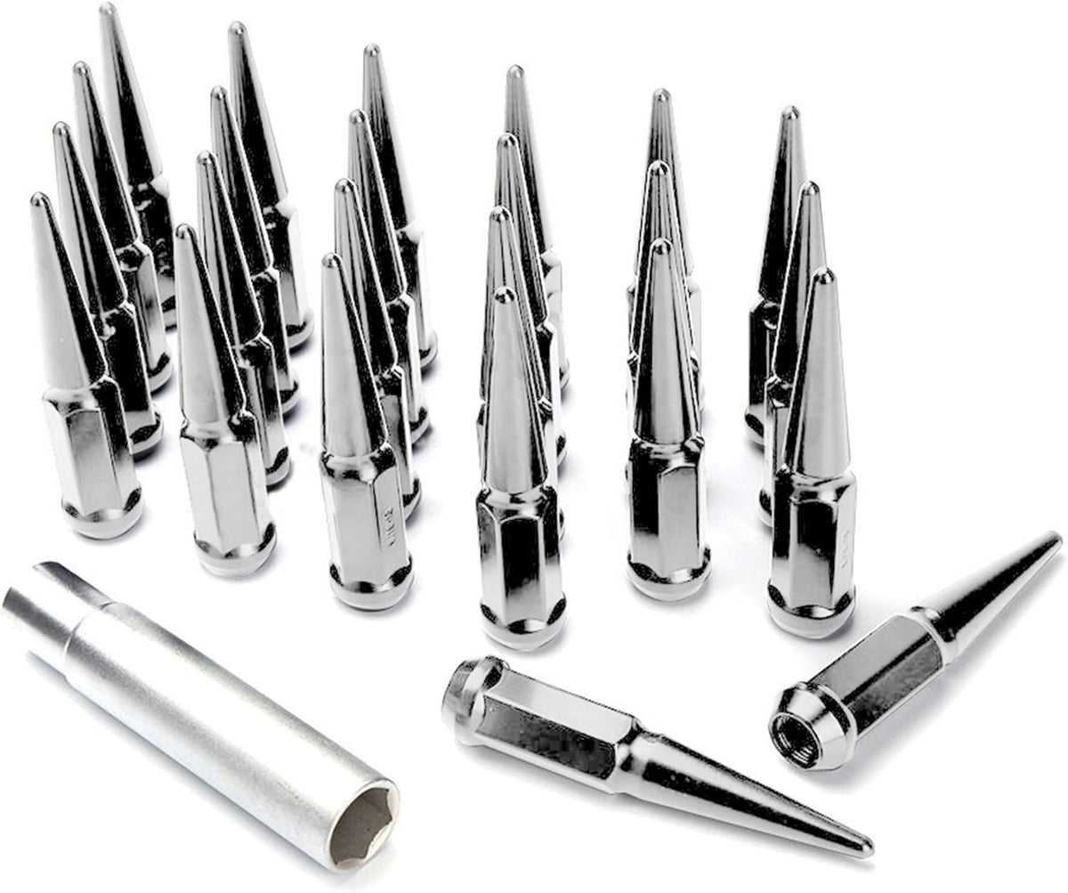 24 Chrome Spike Lug Nuts 1/2-20 Taper Pack of 2 B31990
