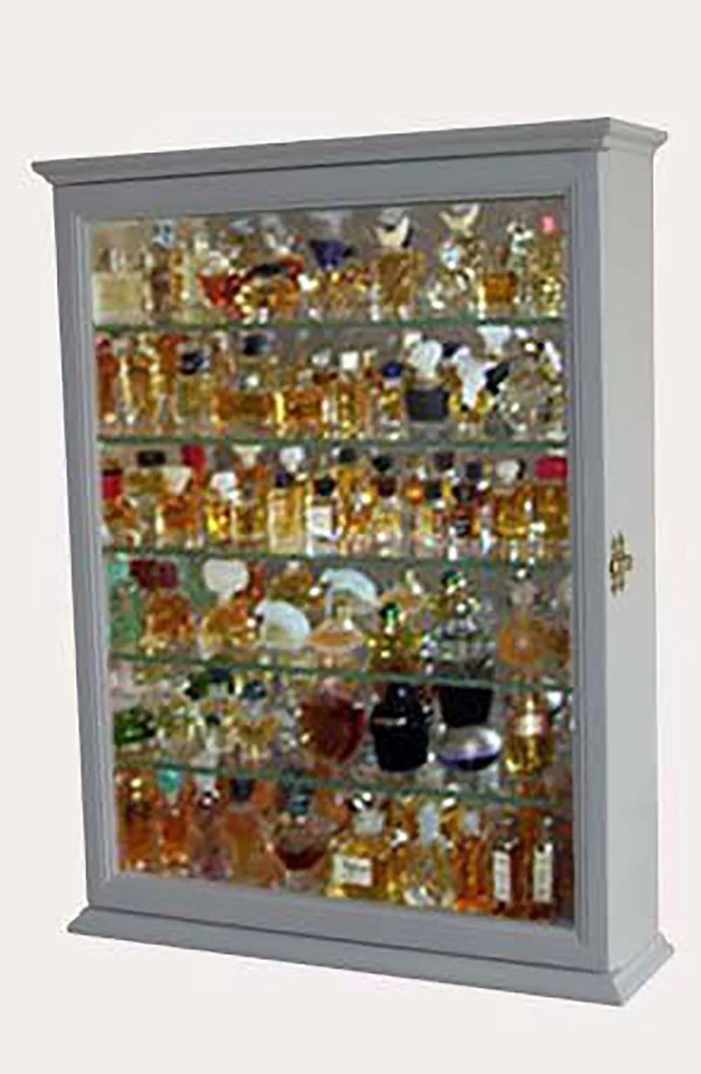 Small Wall Curio Cabinet Shadow Box Display Case Mirrored Back White I96110