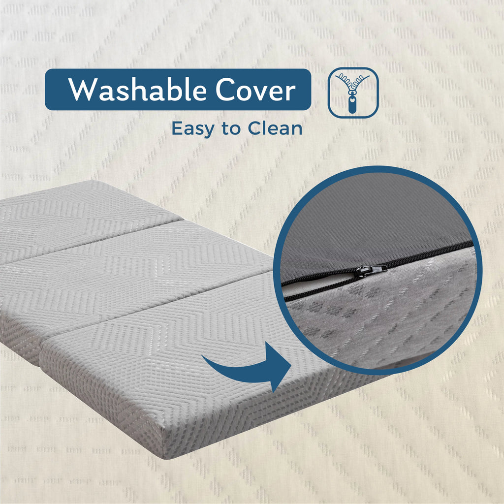 4 inch Tri Folding Memory Foam Mattress L18629