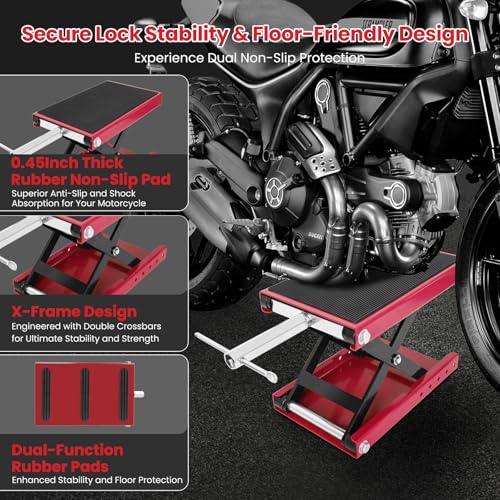 1100 Lbs Steel Motorcycle Scissor Jack Lift P578581