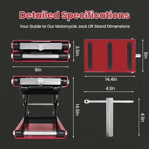 1100 Lbs Steel Motorcycle Scissor Jack Lift P578581