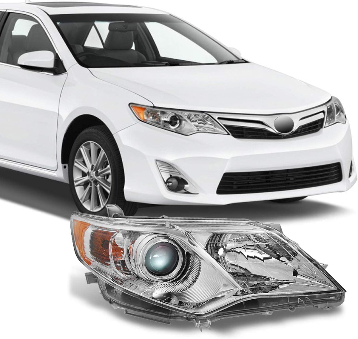 Chrome Clear Projector Headlights Pair V985473