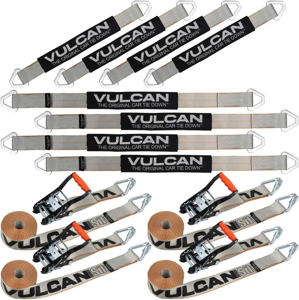 Axle Strap Tie Down Kit with Wire Hook Ratchet Straps B441