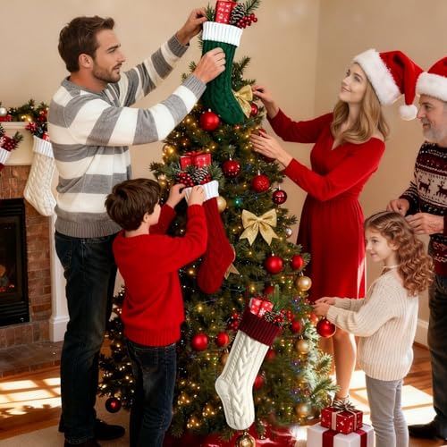 18 Inch Knit Christmas Stockings White A761083