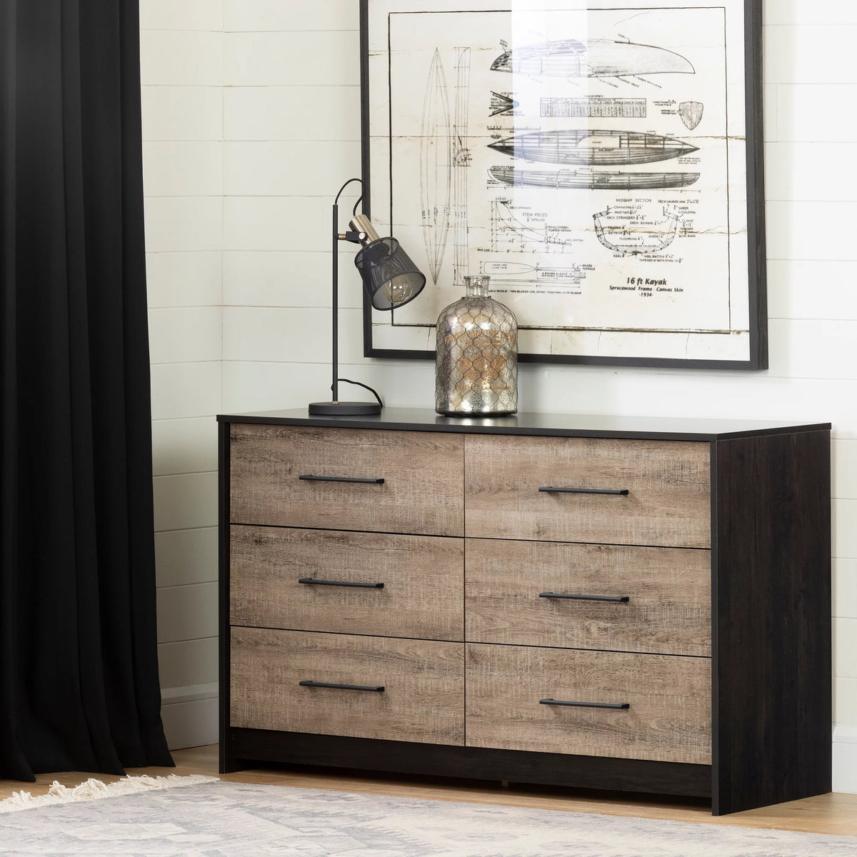 6 Drawer Double Dresser U5498