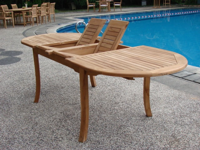 8 Seater 9 Pc Teak Dining Set with Oval Table and 8 Stacking Arm Chairs M23938