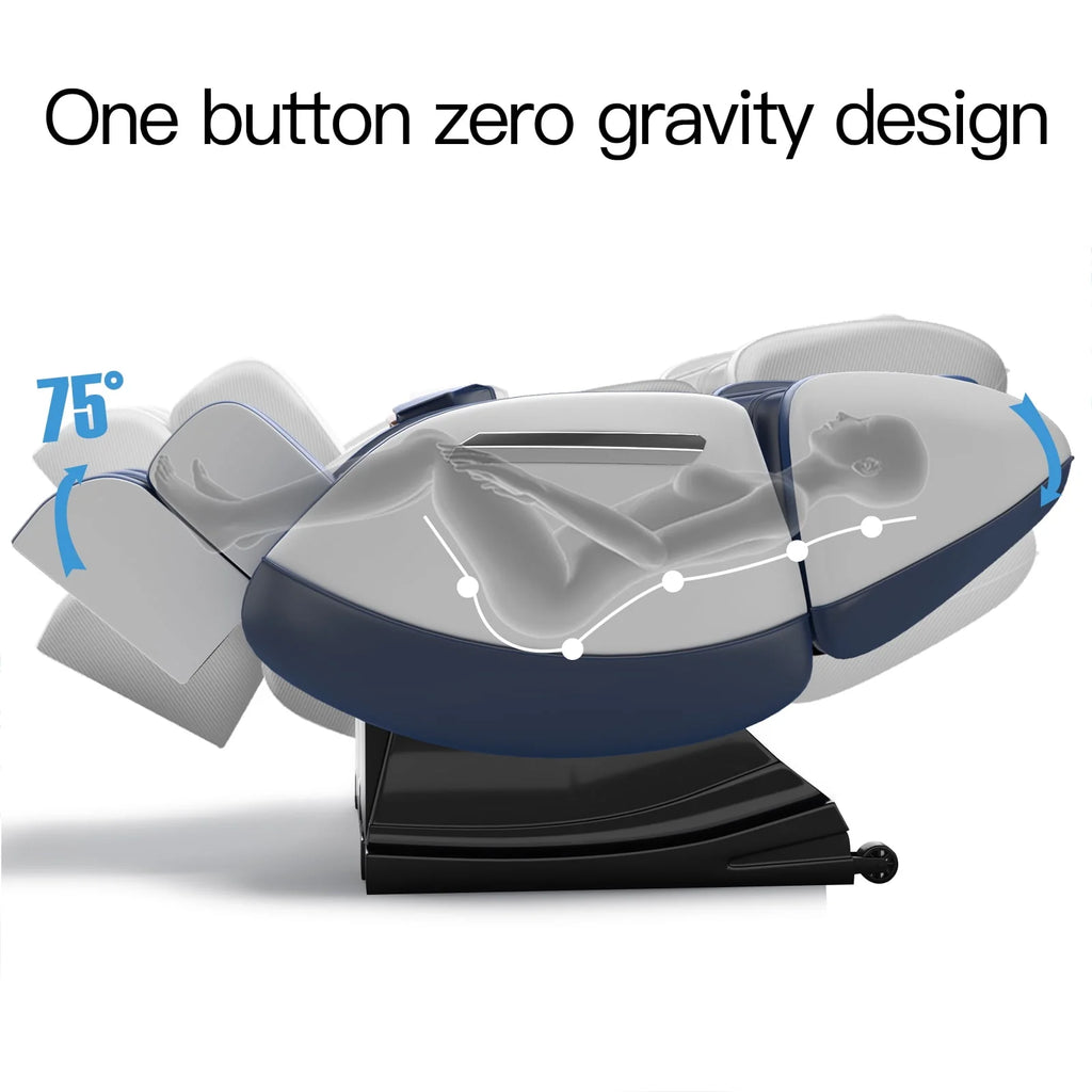 Black Full Body Zero Gravity Massage Chair with Heat and Foot Roller N425612