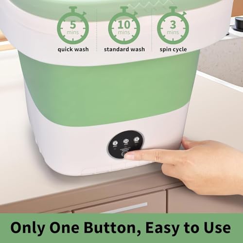 Portable 15L Foldable Mini Washing Machine with Spin Basket S948257