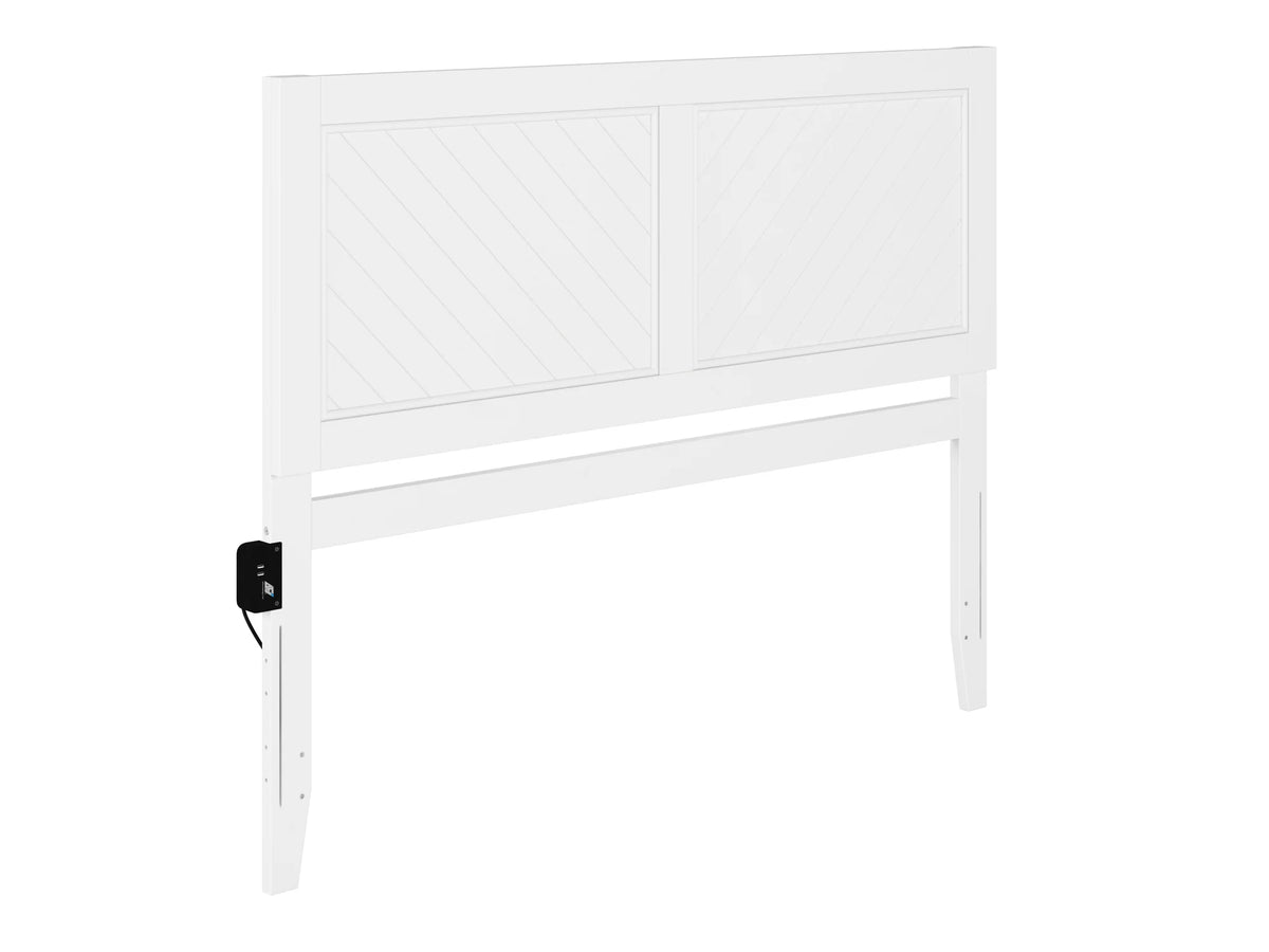 White Solid Wood Queen Headboard F6147