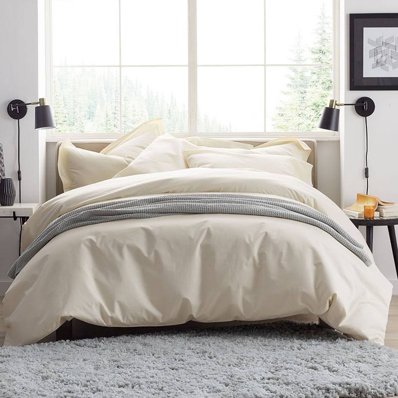 Twin Blue Supima Cotton Percale Duvet Cover N9513