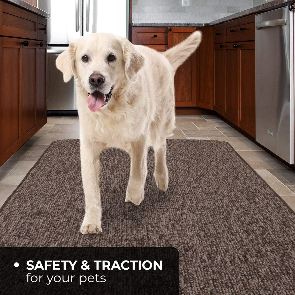 Skid-Resistant Carpet Runner Pebble Gray 8 Feet X 27 Inches R233