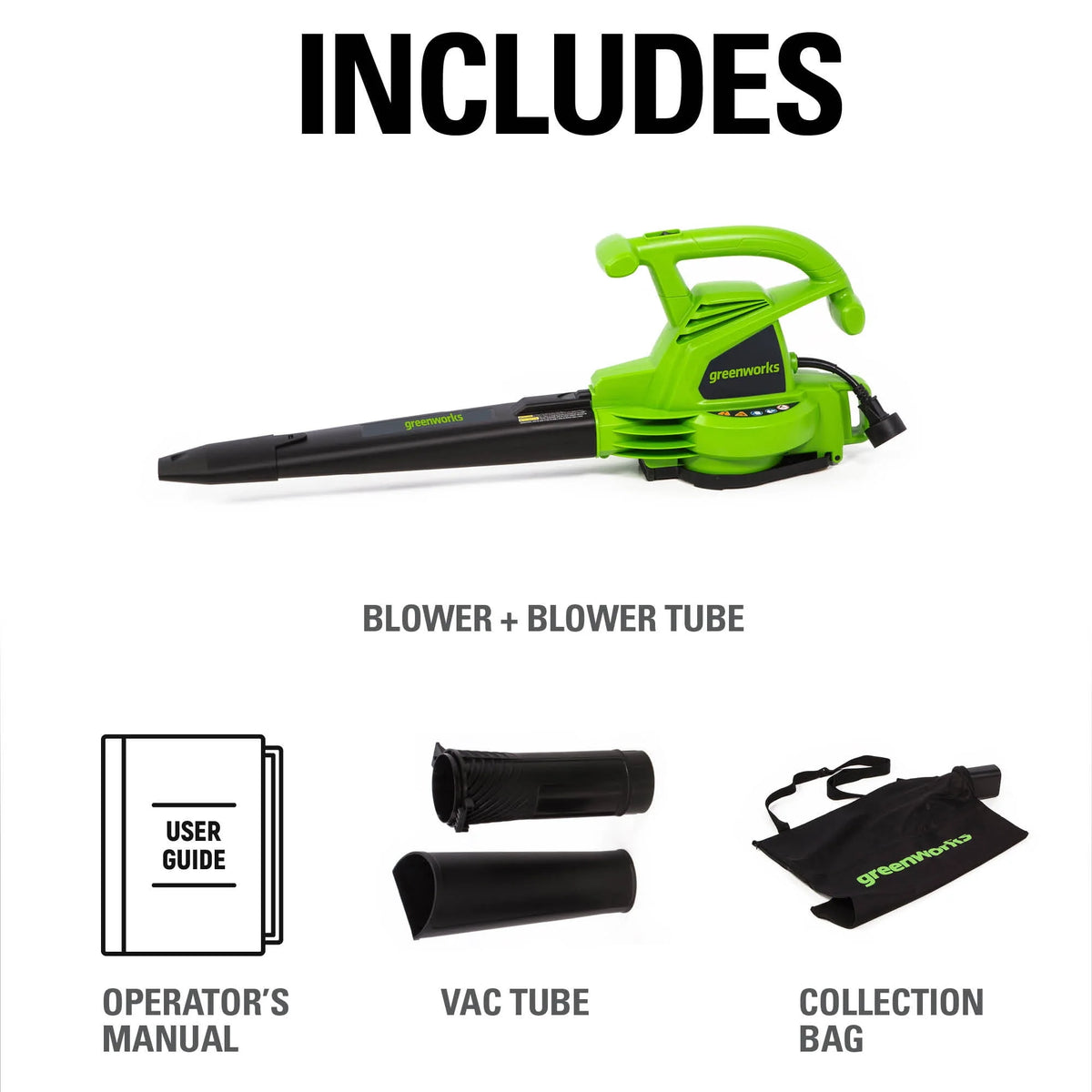 12 Amp 375 CFM Corded Electric Leaf Blower/Mulcher/Vacuum W7405