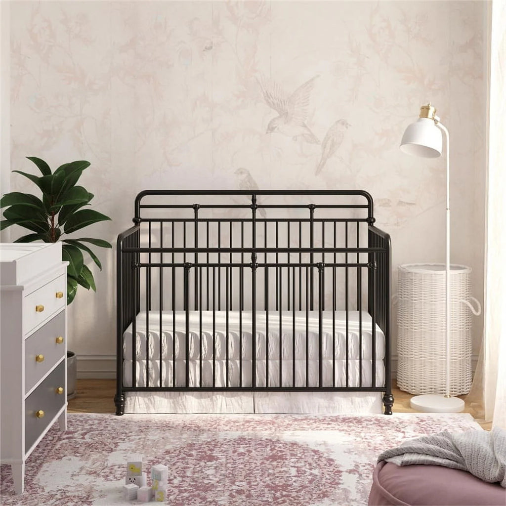 Black Metal 3 in 1 Convertible Crib M395