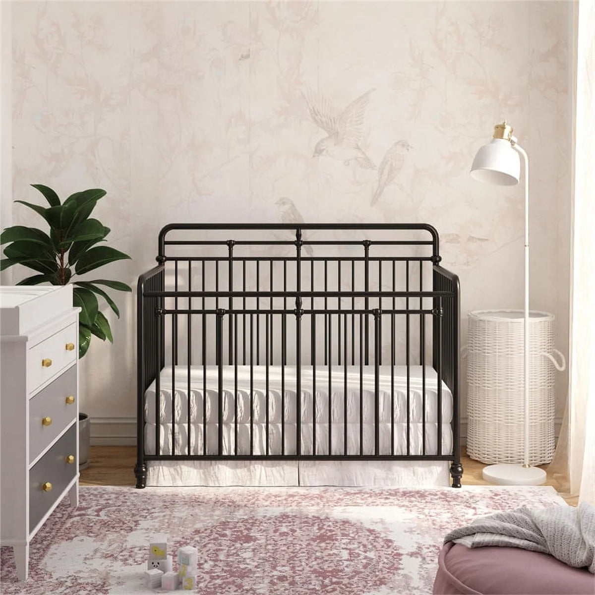 Black Metal 3 in 1 Convertible Crib M395