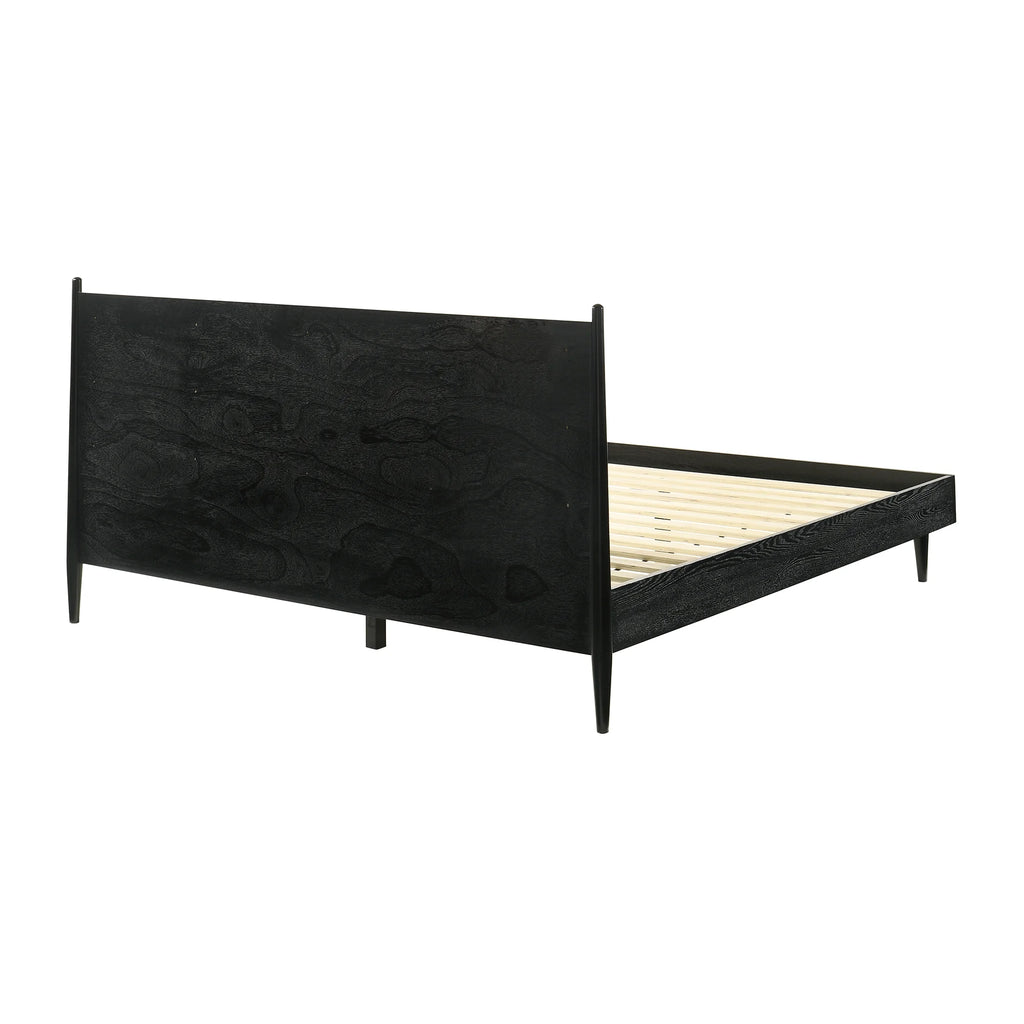 King Platform Wood Bed Frame Black Q453