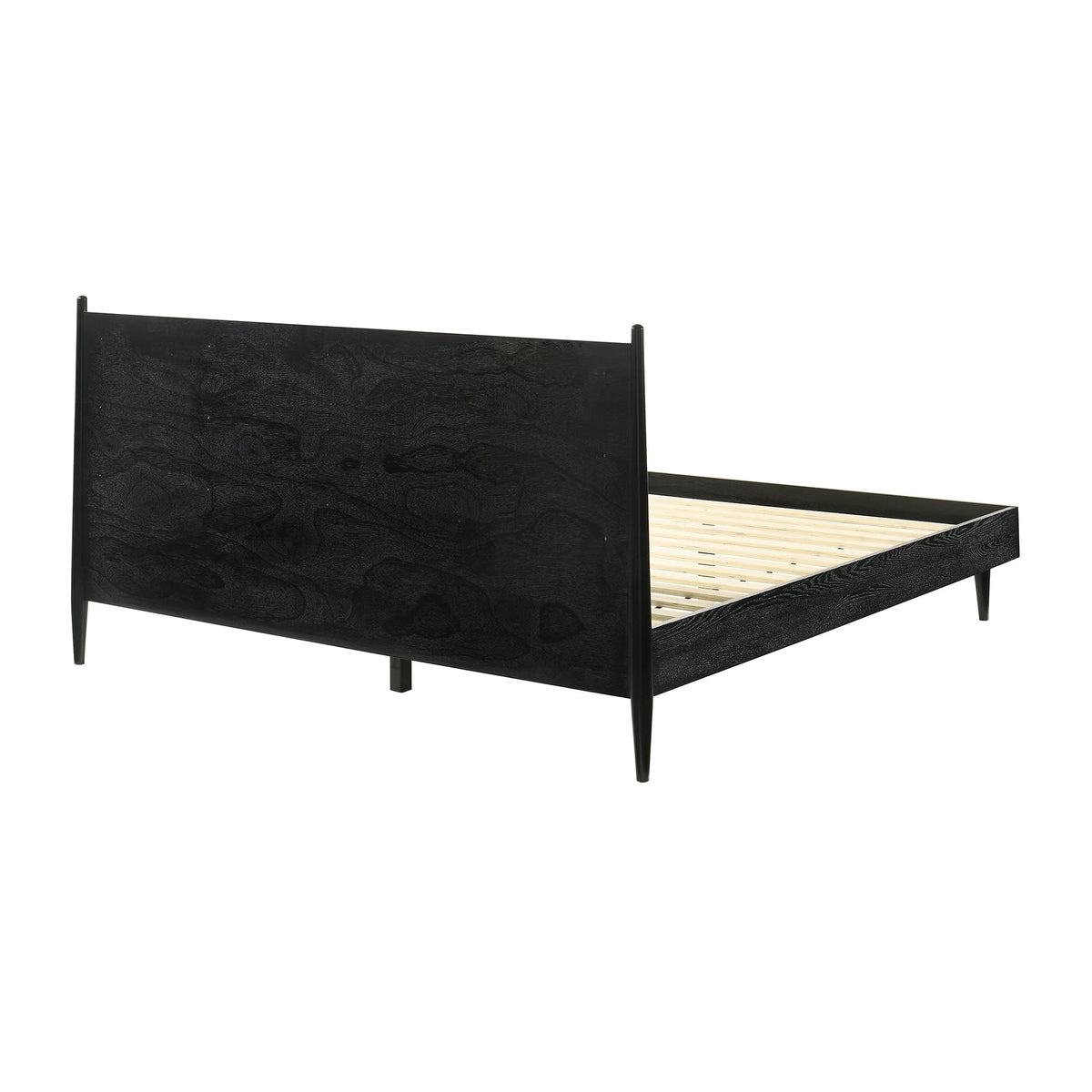King Platform Wood Bed Frame Black Q453