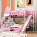 Twin-Over-Twin Bunk Bed with Storage Stairs and 2 Drawers B2503