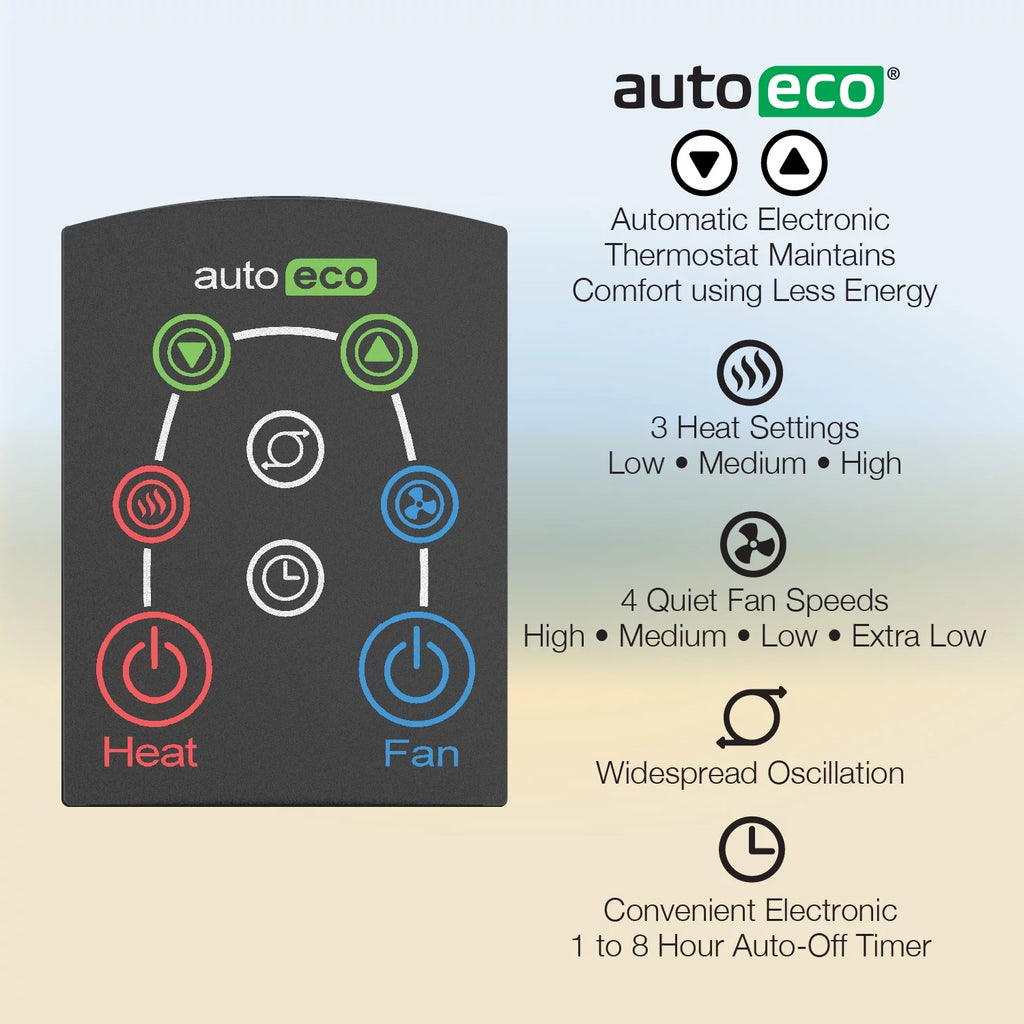 1500W Tower Fan & Space Heater with Timer and Remote J9618