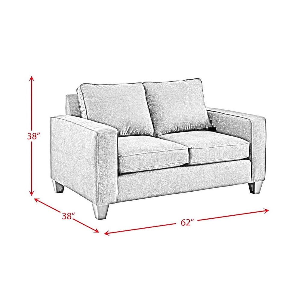 Wood and Fabric Loveseat K848