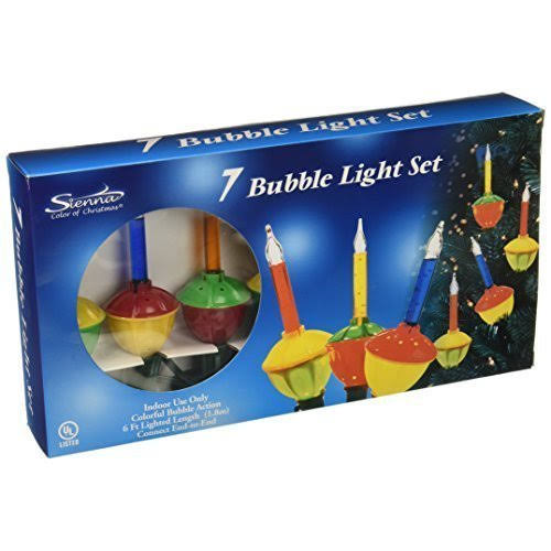 Set of 7 Multi-Color Christmas Bubble Lights B497