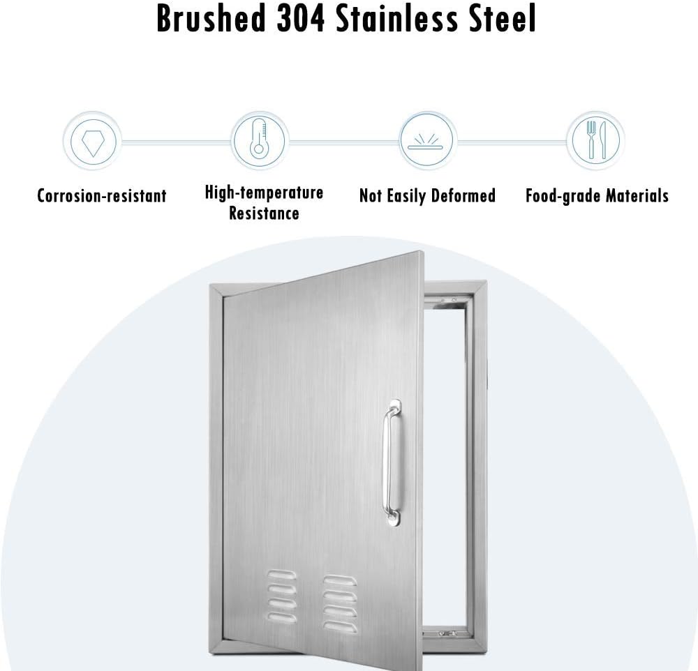 Stainless Steel Single Outdoor Kitchen Door G9747
