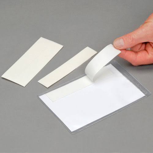 Clear Vinyl Label Holder, 6 inL x 4 inW, 50 Pk W88670